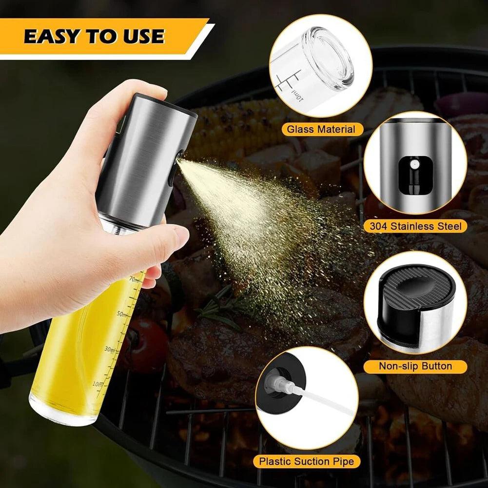 Elegant Stainless Steel Oil Sprayer – Precise Dispensing and Splash Protection - DK KITCHEN